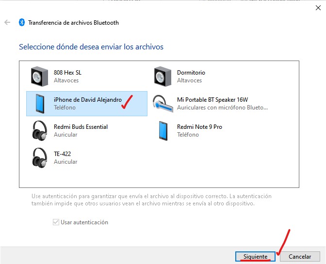 emparejar para enviar bluetooth infocomputer